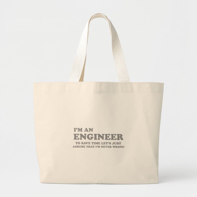 Grand Tote Bag Je suis ingénieur (Devant)