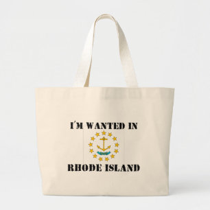 Grand Tote Bag Je suis Recherché dans Île de Rhode
