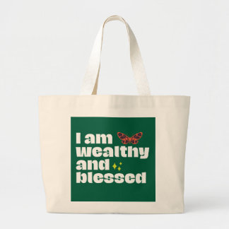 Grand Tote Bag Je suis riche et béni