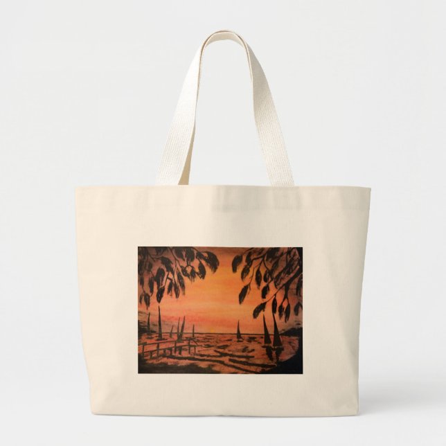 Grand Tote Bag Je suis sur Island Time (Devant)