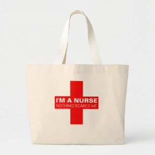Grand Tote Bag Je suis une infirmière que rien ne m'effraye