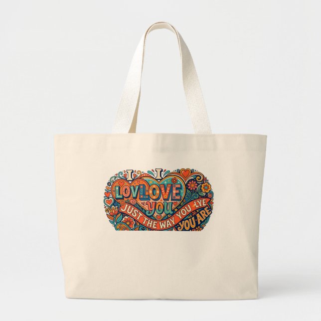 GRAND TOTE BAG JE T'AIME JUSTE COMME TU ES (Devant)