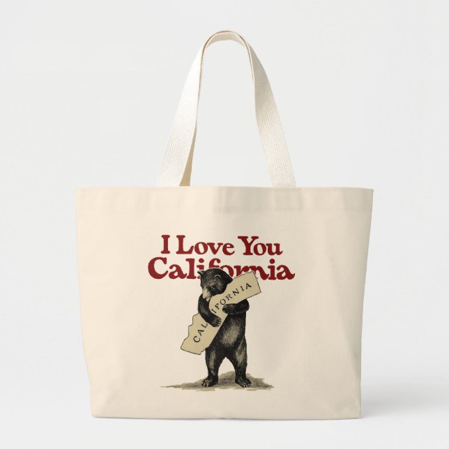 Grand Tote Bag Je t'aime la Californie (Devant)