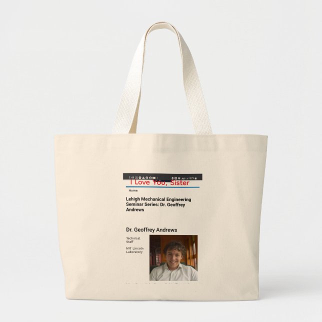 Grand Tote Bag Je t'aime Sœur (Devant)