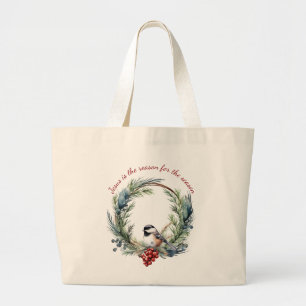 Grand Tote Bag JÉSUS EST LA RAISON DE LA SAISON Citation de Noël