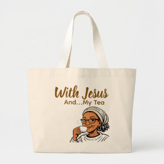 Grand Tote Bag Jésus et mon thé