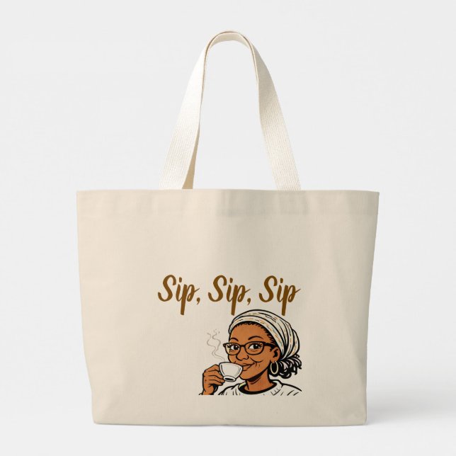 Grand Tote Bag Jésus et mon thé (Dos)