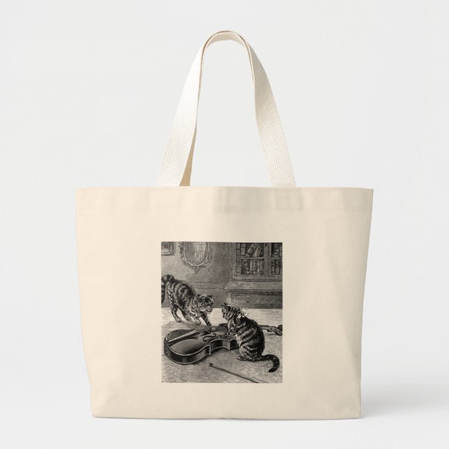Grand Tote Bag Jeu de chats (Devant)