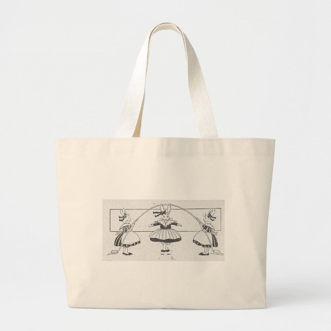 Grand Tote Bag Jeu de lapin (Devant)