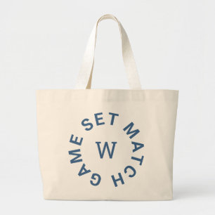Grand Tote Bag Jeu Match Monogramme bleu Tennis
