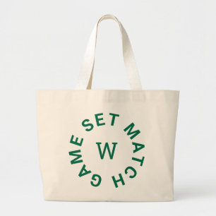 Grand Tote Bag Jeu Set Match Monogramme Vert Tennis