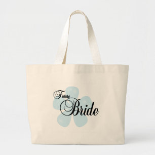 Grand Tote Bag Jeune mariée bleue d'avenir de fleur