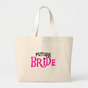 Grand Tote Bag Jeune mariée d'avenir de roses indien et de noir