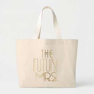 Grand Tote Bag Jeune mariée de Bohème d'or   future Mme