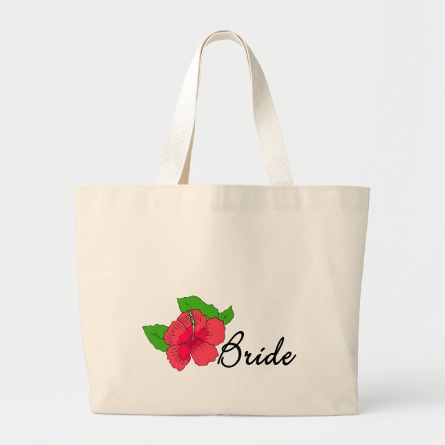 Grand Tote Bag JEUNE MARIÉE tropicale de ketmie (Devant)