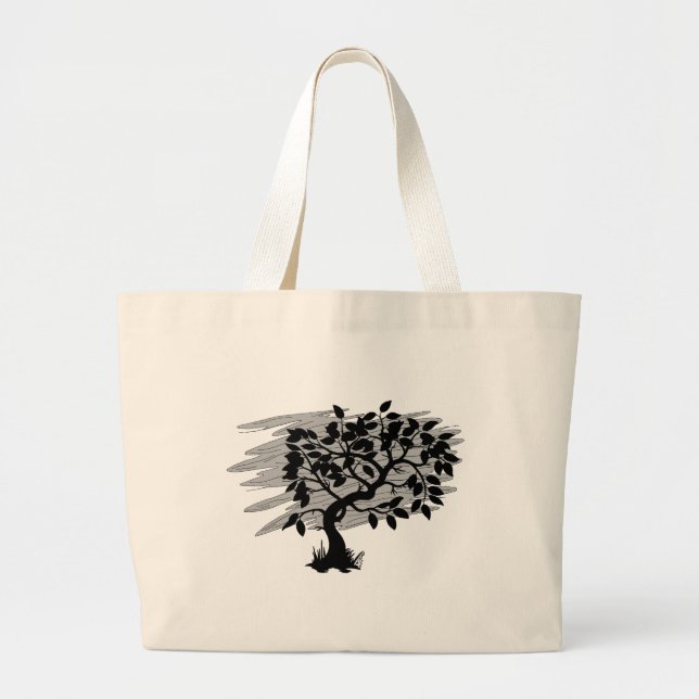Grand Tote Bag Jeune pousse tordue (Devant)