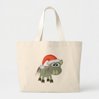 Grand Tote Bag Joli âne de Noël Santa Goofkins