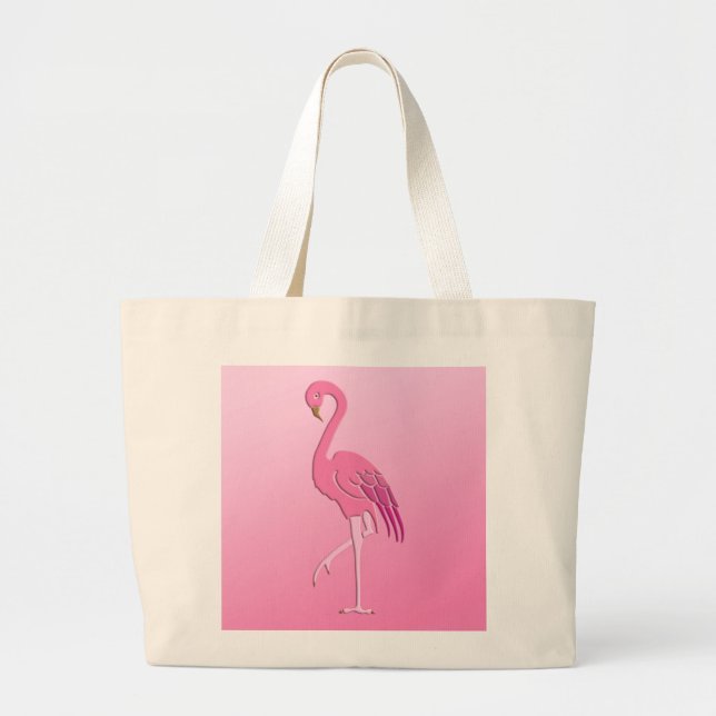 Grand Tote Bag Joli flamant rose (Devant)