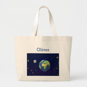 Grand Tote Bag Joli nom personnalisé de l'espace extérieur du sys