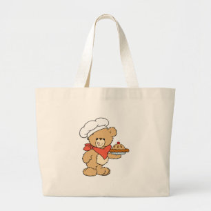 Grand Tote Bag Joli ours boulanger chef