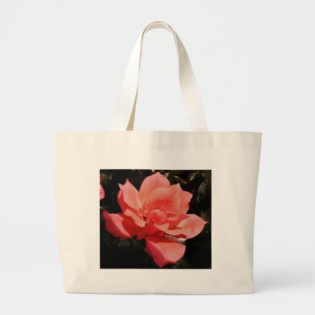 Grand Tote Bag Joli rose rose Peach floral (Devant)
