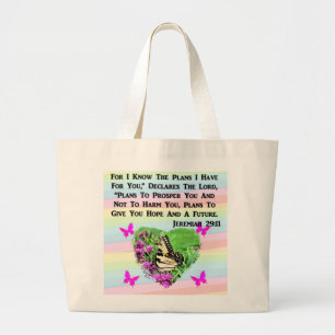 GRAND TOTE BAG JOLIE BOUTTERFLY JEREMIAH 29:11