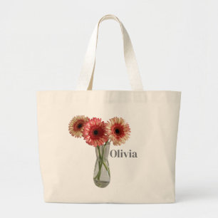 Grand Tote Bag Jolie Gerbera Daisy Fleurs Dans Un Vase Photo