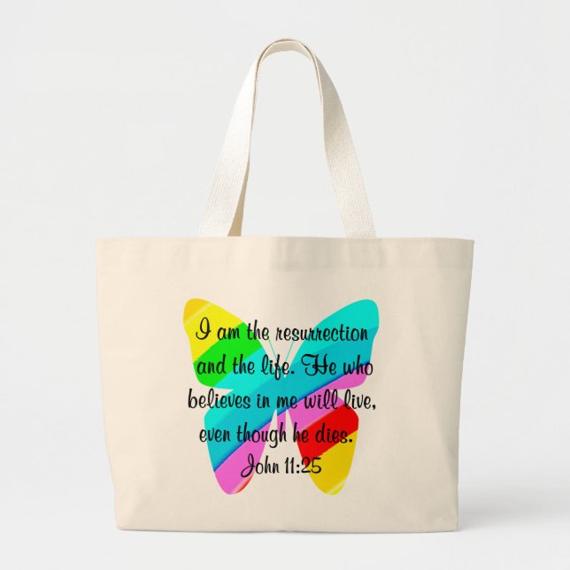 GRAND TOTE BAG JOLIE JOHN 11:25 CONCEPTION DE BOUTEILLE DE PLANCH (Devant)