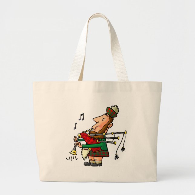 Grand Tote Bag Joueur de cornemuse (Devant)