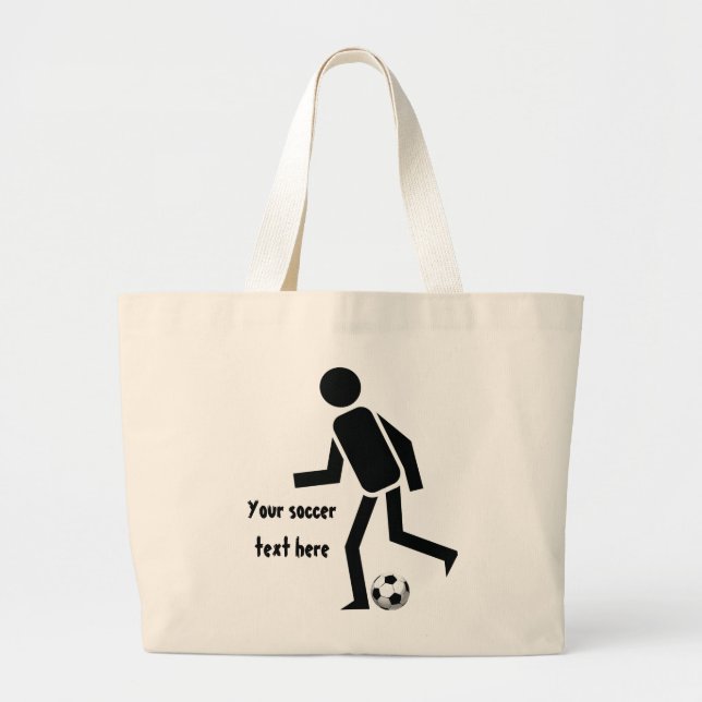 Grand Tote Bag Joueur de soccer et balle cadeau personnalisé (Devant)