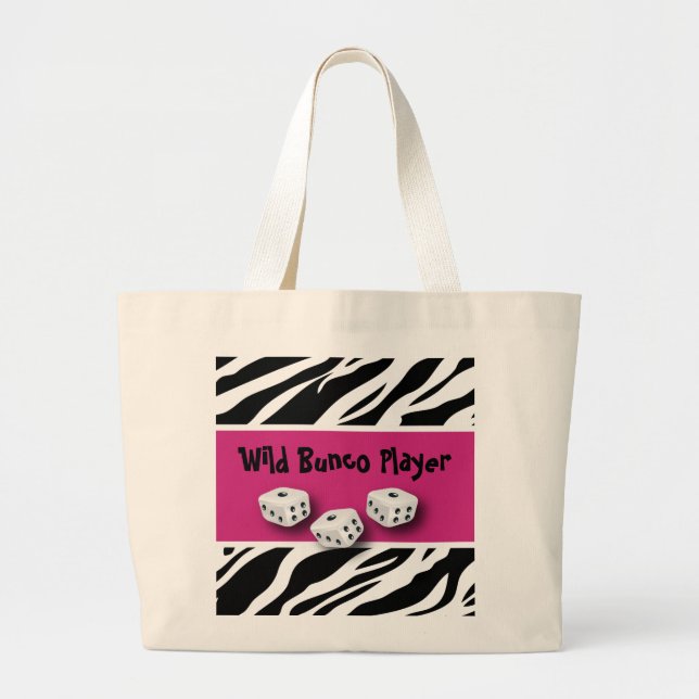 Grand Tote Bag Joueur sauvage de Bunco de poster de animal de (Devant)