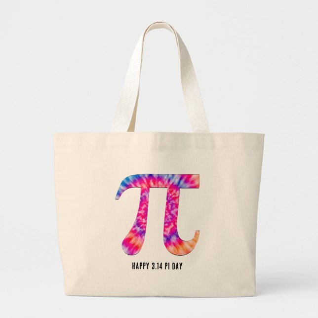 Grand Tote Bag Jour de Tie Dye Pi (Devant)