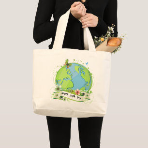 Grand Tote Bag Jour des terres heureux 2024