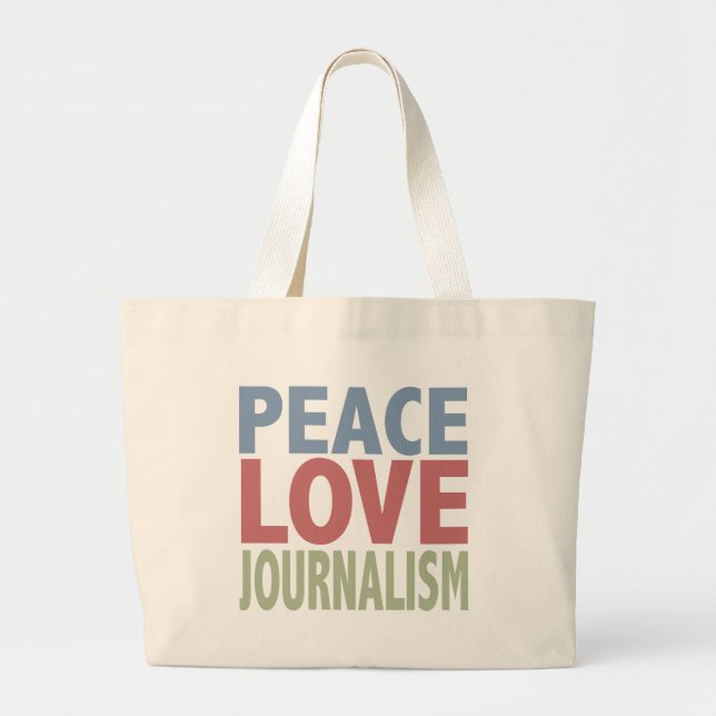 Grand Tote Bag Journalisme d'amour de paix (Devant)