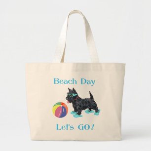 Grand Tote Bag Journée à la plage Scottie Dog