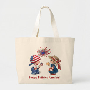 Grand Tote Bag Joyeux anniversaire de l'Amérique