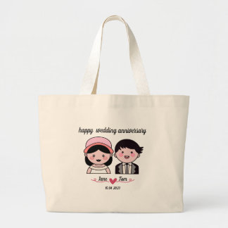 Grand Tote Bag Joyeux anniversaire de mariage