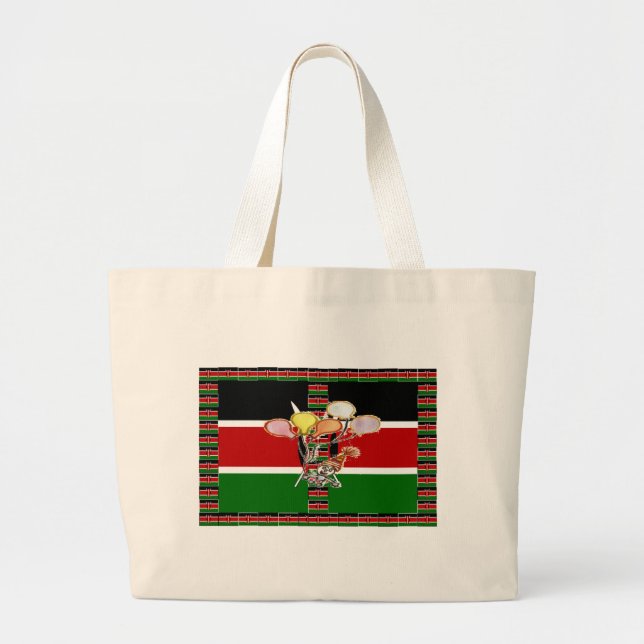 Grand Tote Bag Joyeux Anniversaire Kenya (Devant)