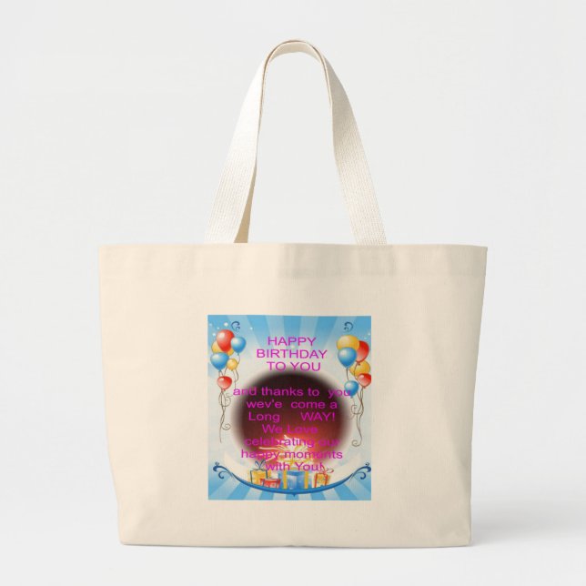 Grand Tote Bag Joyeux anniversaire pour vous (Devant)