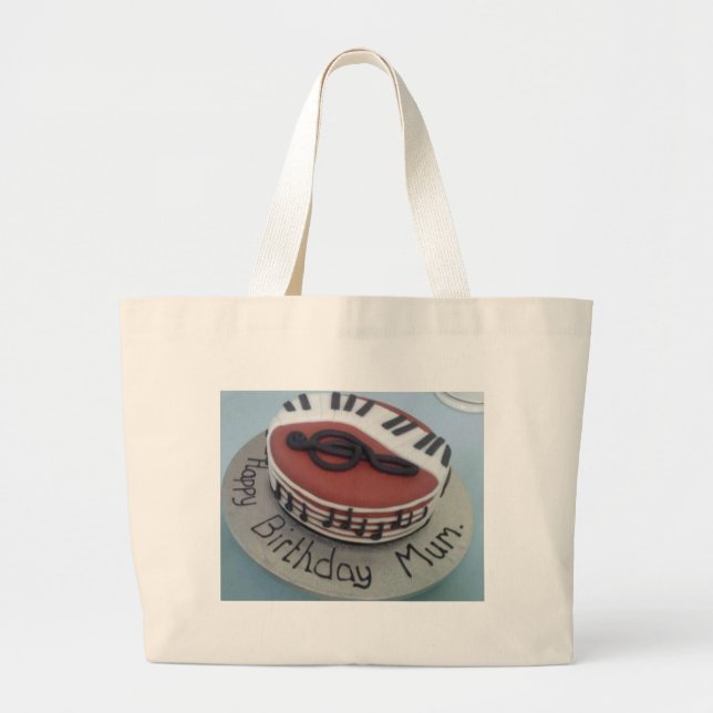Grand Tote Bag Joyeux gâteau de maman d'anniversaire (Devant)