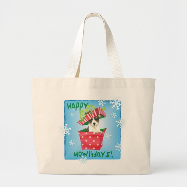 Grand Tote Bag Joyeux Howlidays Toy Fox Terrier (Devant)