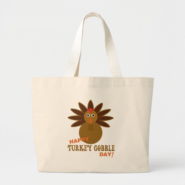 Grand Tote Bag Joyeux Jour de la grogne turque Thanksgiving (Devant)