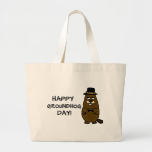 Grand Tote Bag Joyeux Jour de la Marmotte !