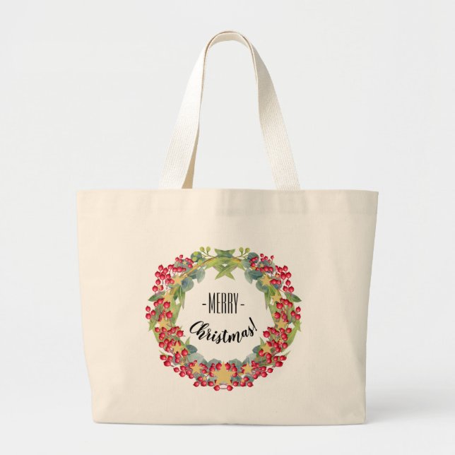 Grand Tote Bag Joyeux Noël (Devant)