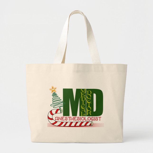 Grand Tote Bag JOYEUX NOËL d'anesthésiste (Devant)