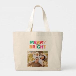 Grand Tote Bag Joyeux Noël et brillant avec Jumbo de la famille W