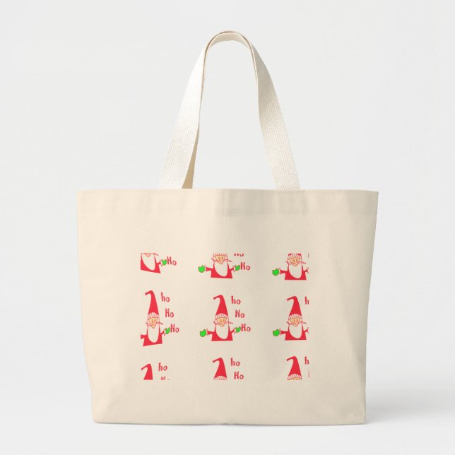 Grand Tote Bag Joyeux Noël Joyeux Noël Drôle Père Noël Hohoho (Devant)