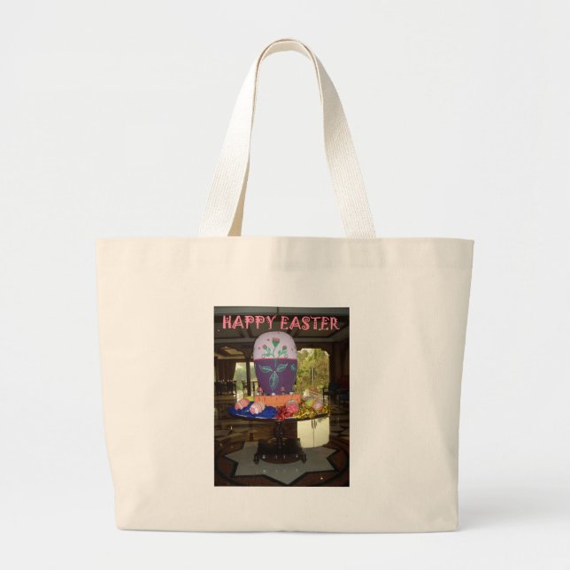 Grand Tote Bag Joyeux Pâques (Devant)