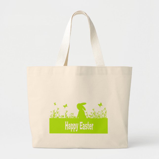 Grand Tote Bag Joyeux Pâques (Devant)