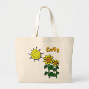 Grand Tote Bag Joyeux soleil et tournesols